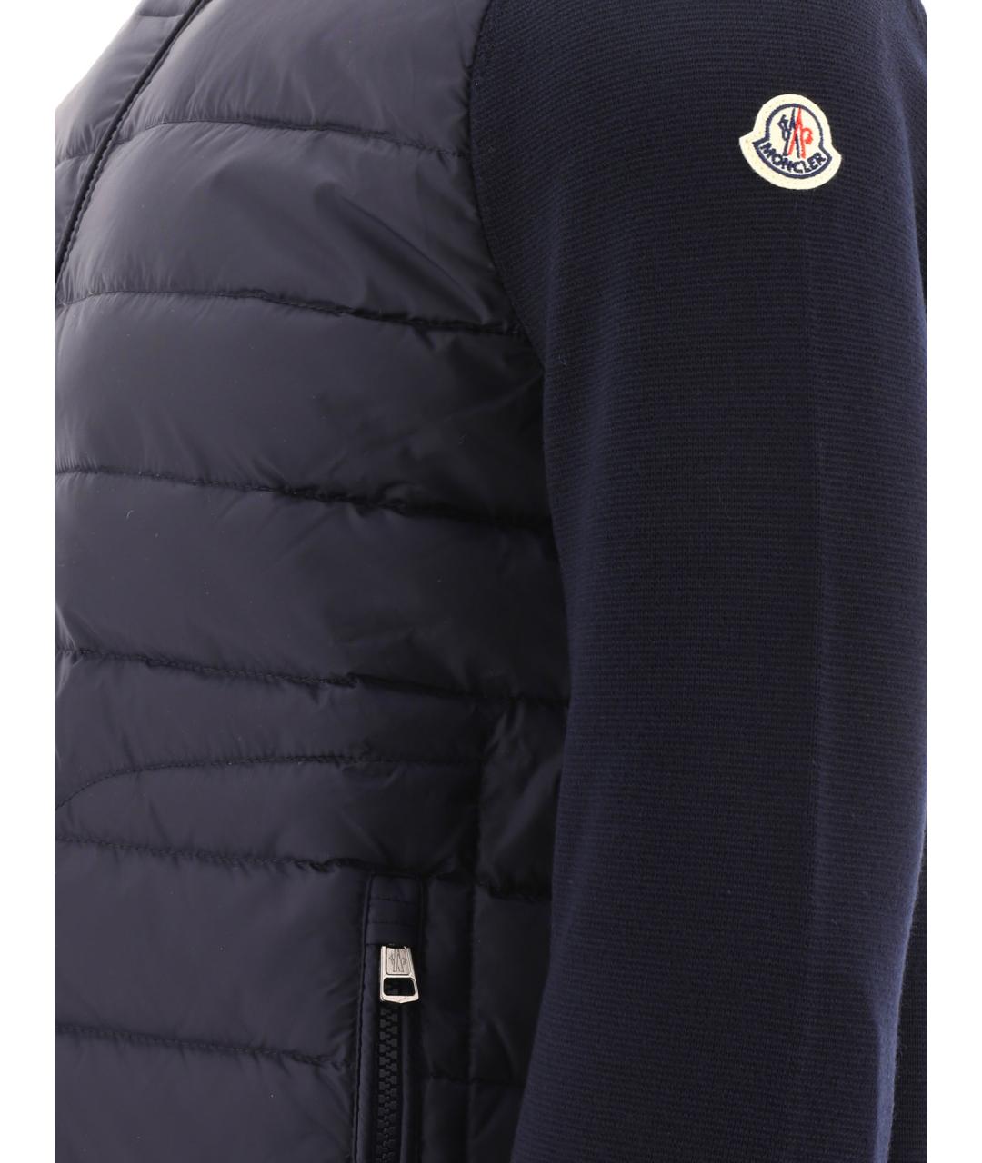 MONCLER Темно-синяя полиамидовая куртка, фото 4