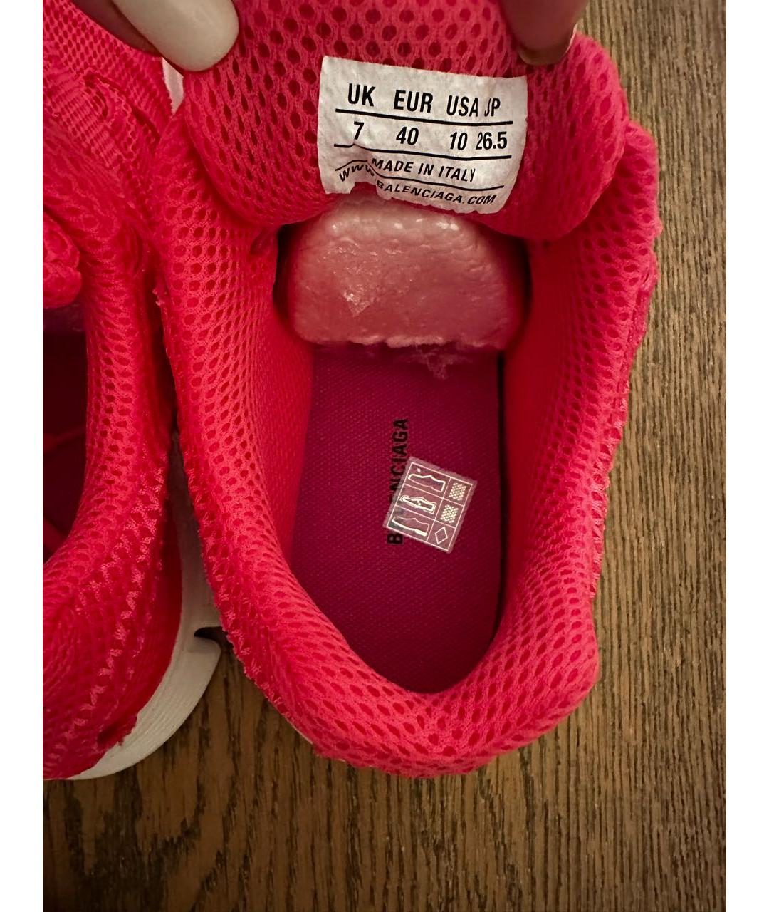 BALENCIAGA Розовые текстильные кроссовки, фото 4