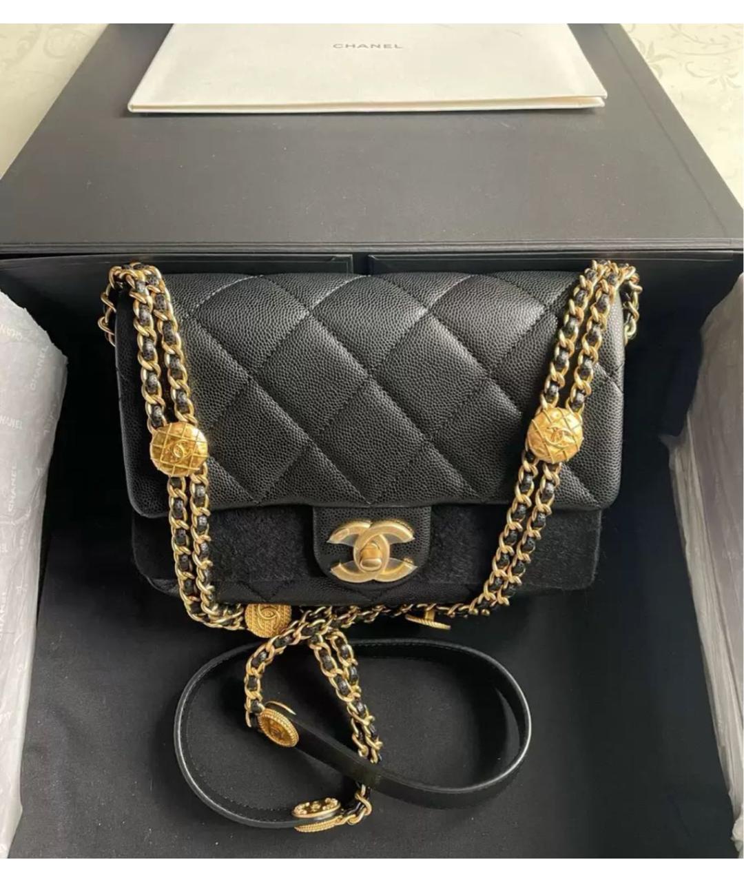 CHANEL Черная кожаная сумка через плечо, фото 2