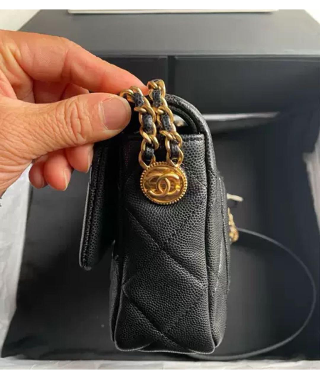 CHANEL Черная кожаная сумка через плечо, фото 4