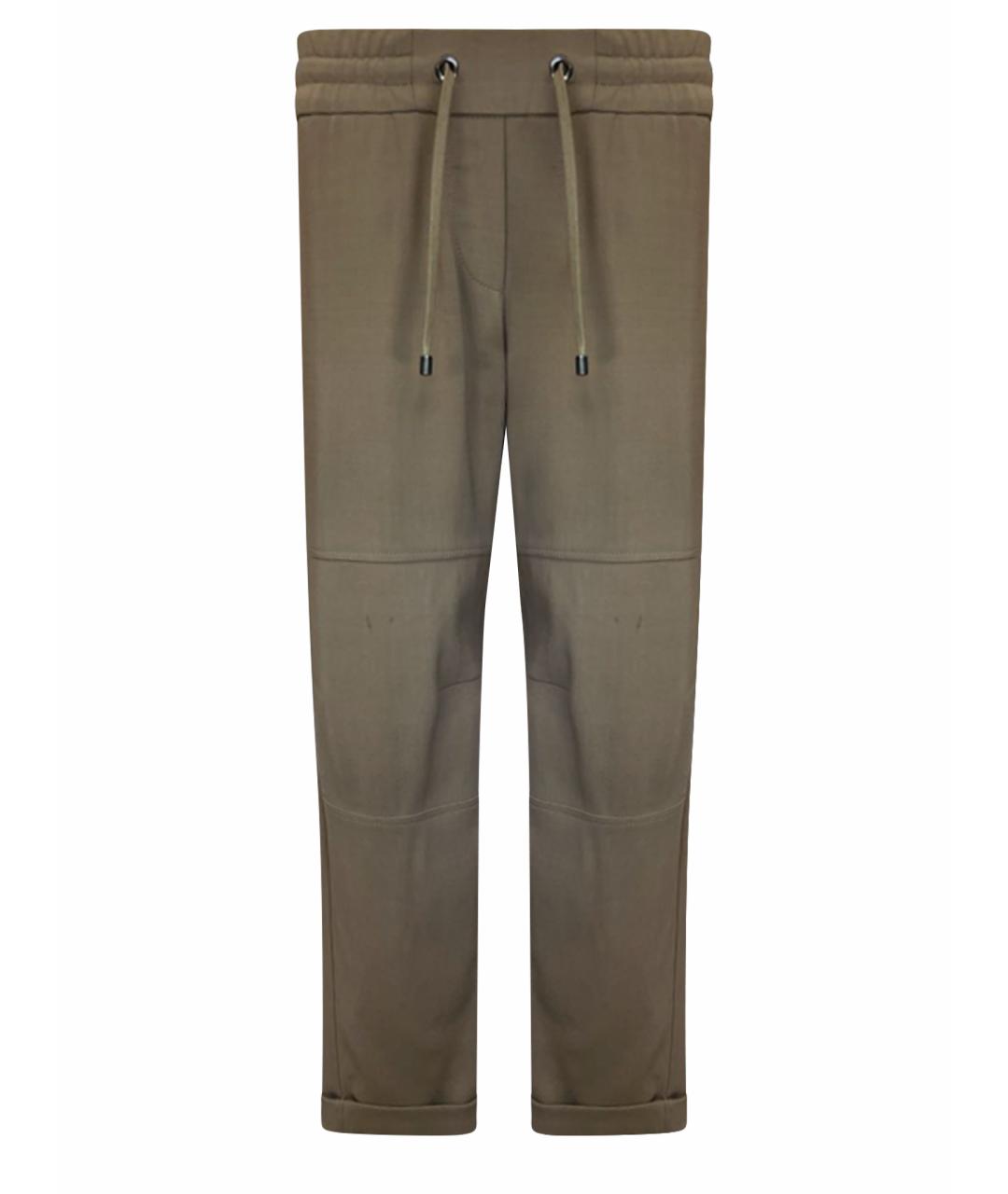 BRUNELLO CUCINELLI Бежевые шерстяные брюки узкие, фото 1