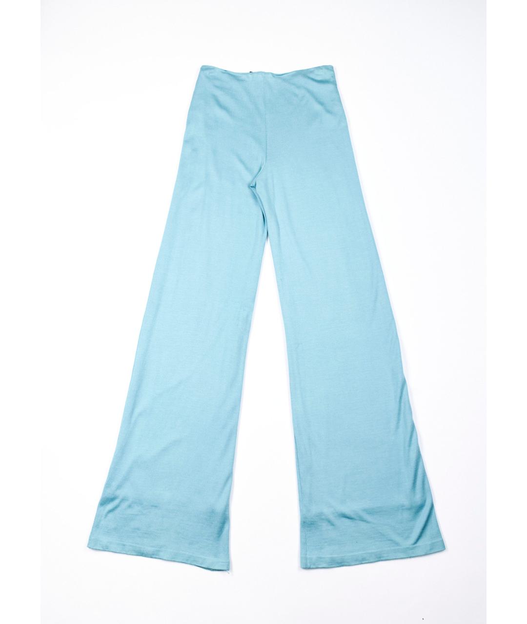 RALPH LAUREN Бирюзовый шелковый костюм с брюками, фото 7