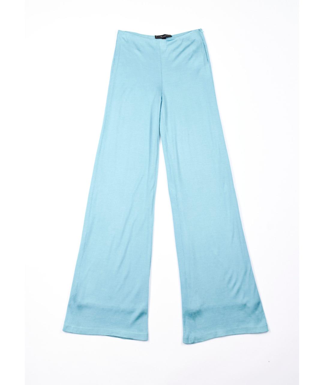 RALPH LAUREN Бирюзовый шелковый костюм с брюками, фото 3