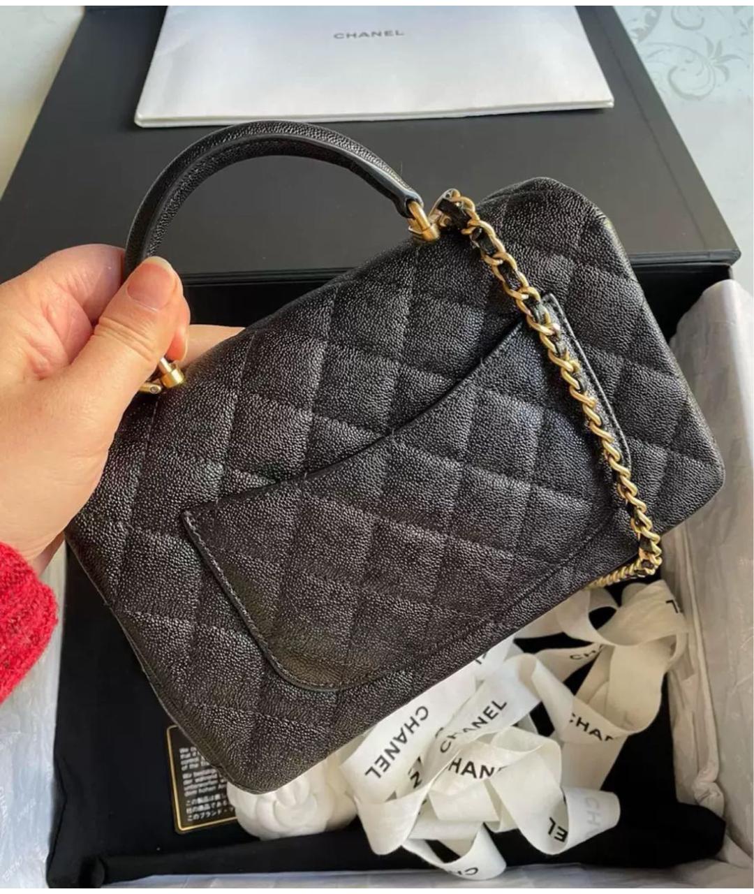 CHANEL Черная кожаная сумка через плечо, фото 3