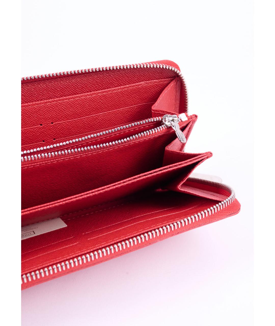 LOUIS VUITTON Красный кожаный кошелек, фото 4