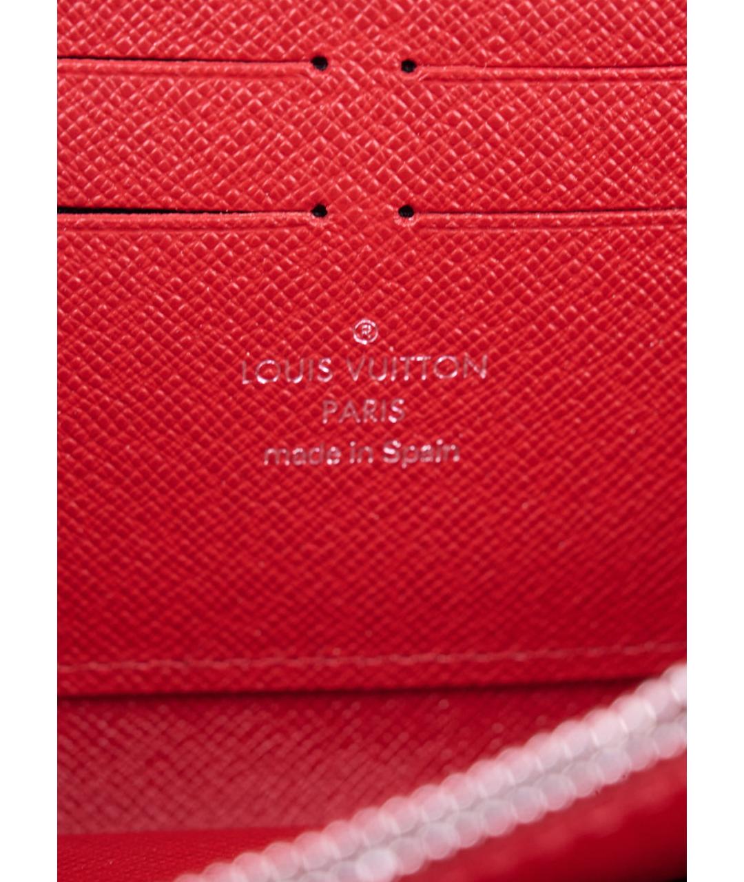 LOUIS VUITTON Красный кожаный кошелек, фото 5