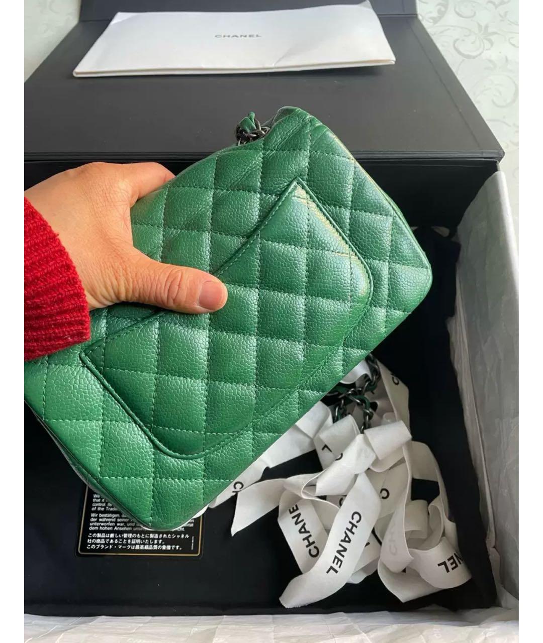 CHANEL Зеленая кожаная сумка через плечо, фото 3