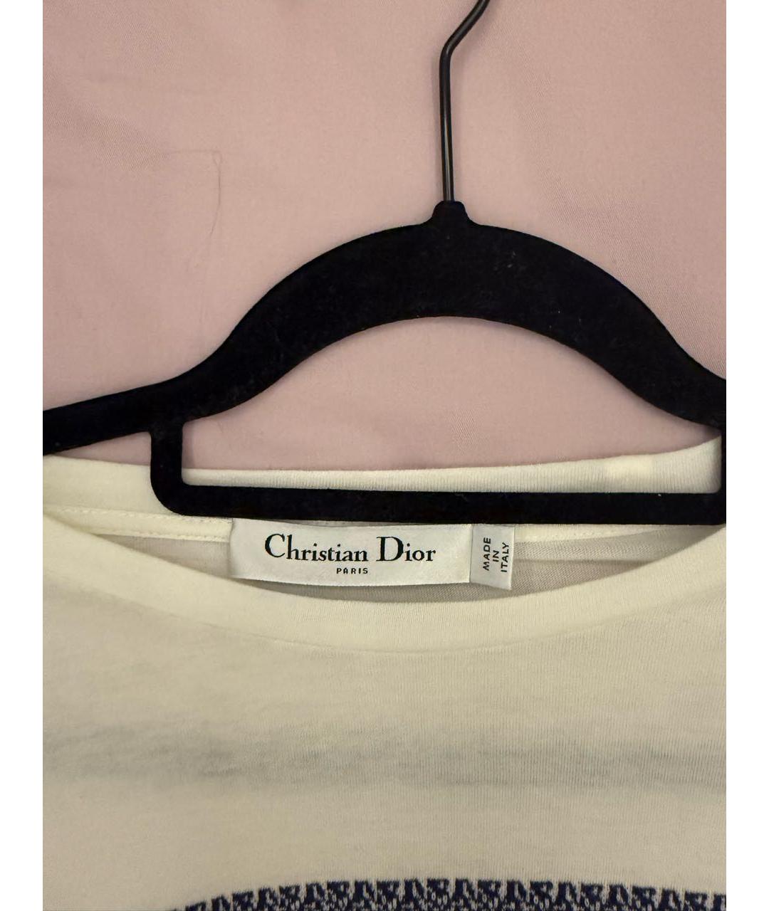 CHRISTIAN DIOR Белая хлопковая футболка, фото 3
