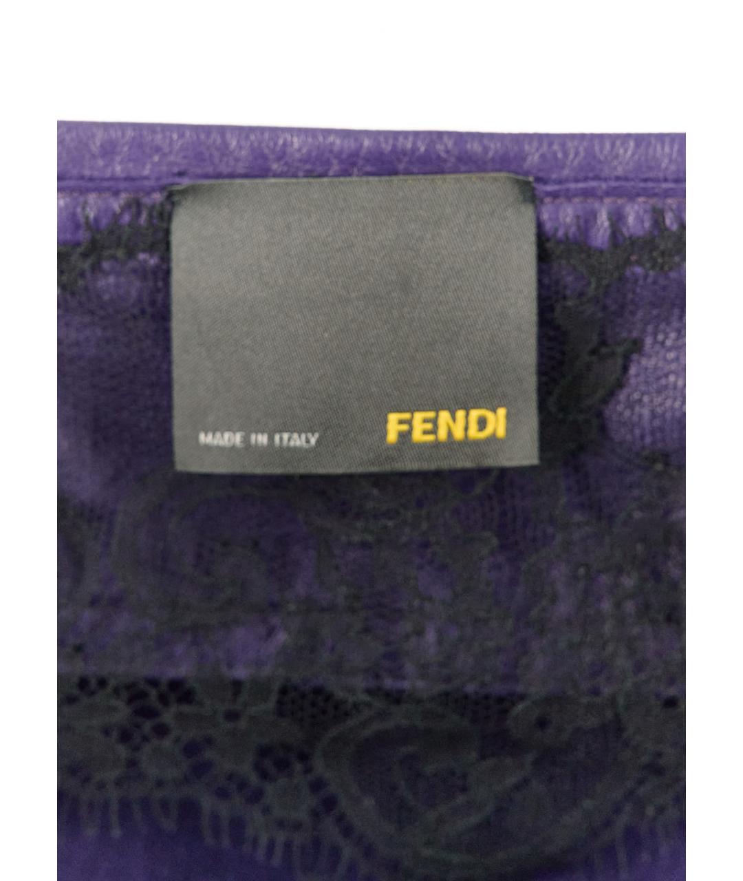 FENDI Фиолетовая кожаная куртка, фото 3