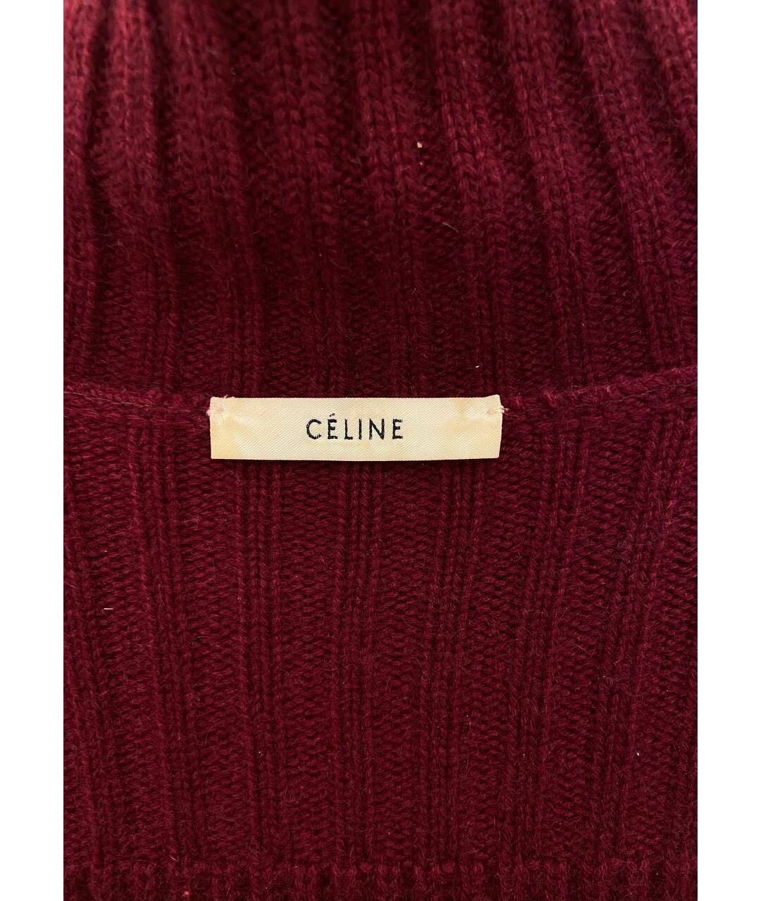 CELINE Бордовый кашемировый джемпер / свитер, фото 2