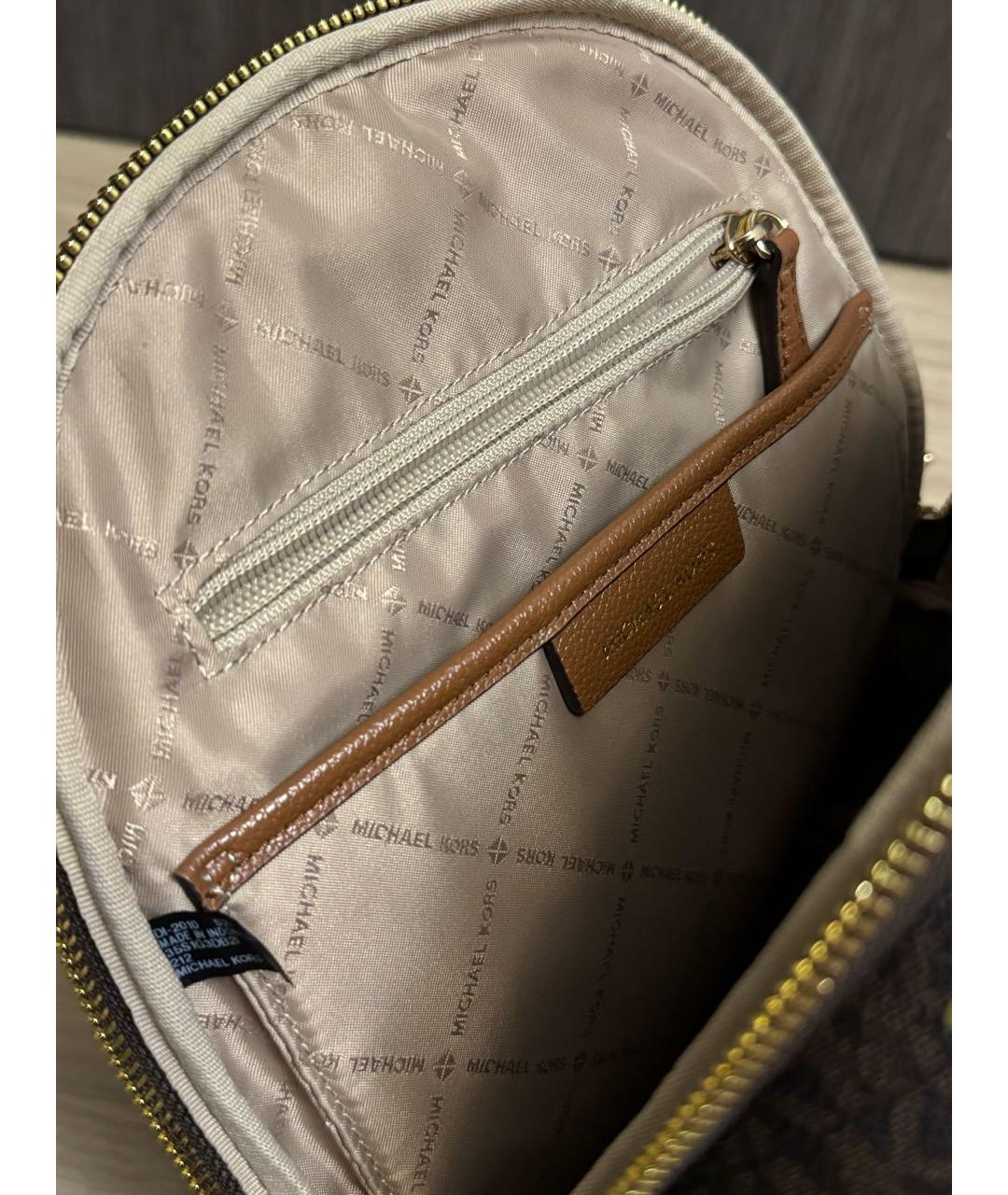 MICHAEL KORS Коричневый рюкзак из искусственной кожи, фото 4