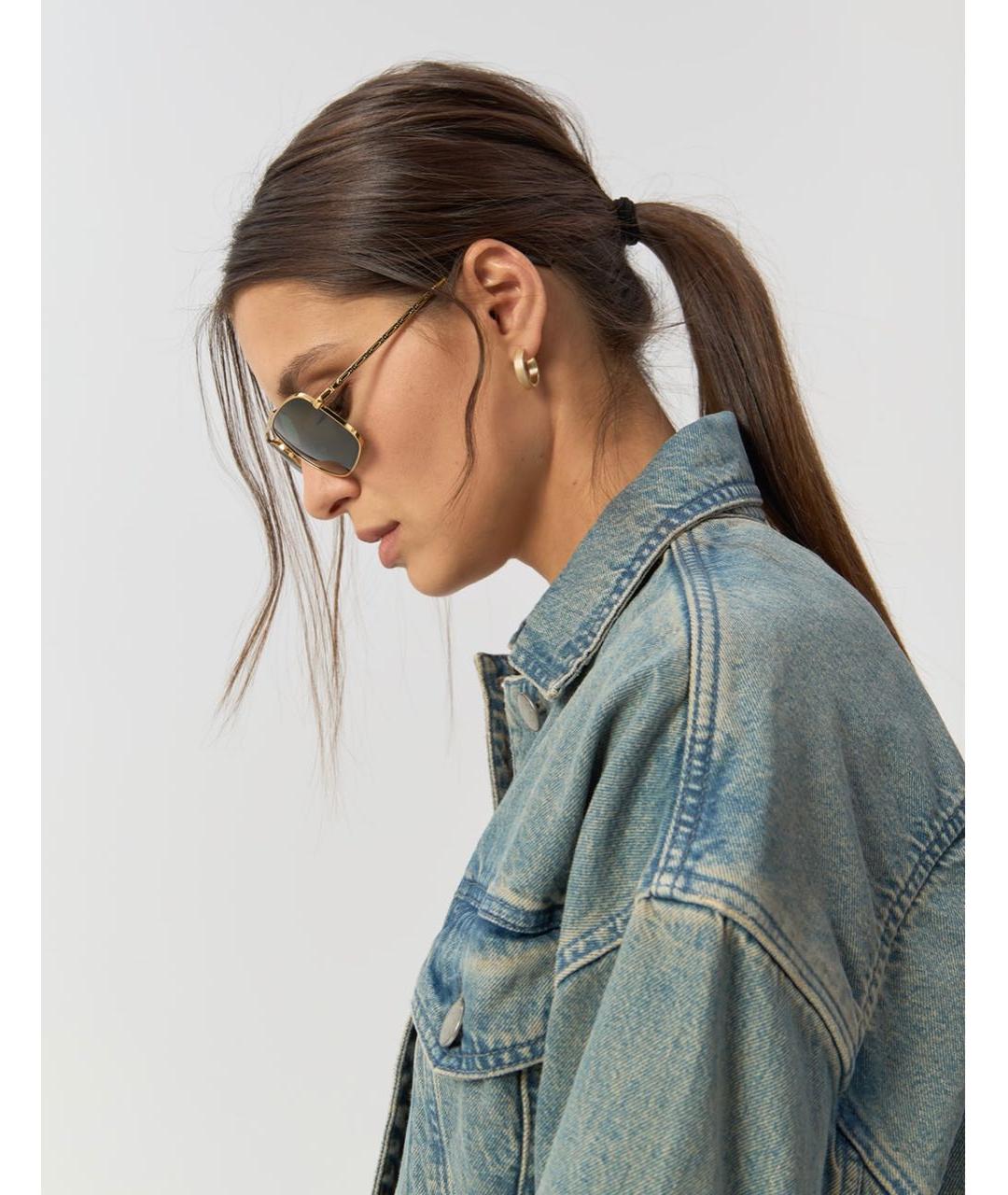 RAY BAN Зеленые металлические солнцезащитные очки, фото 4