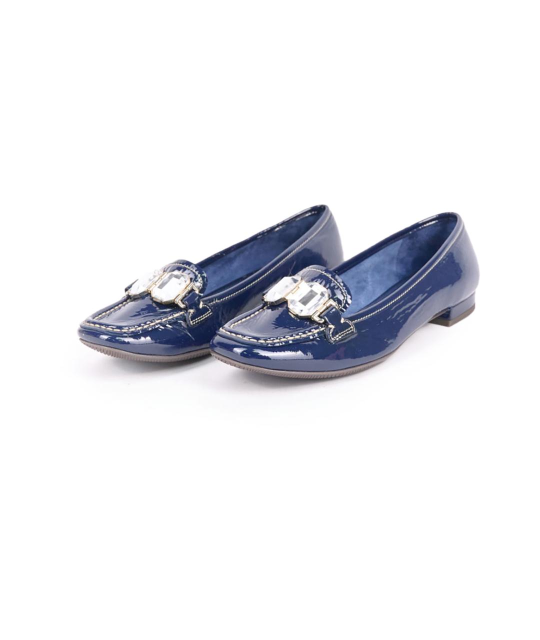 PRADA Синие лоферы из лакированной кожи, фото 2
