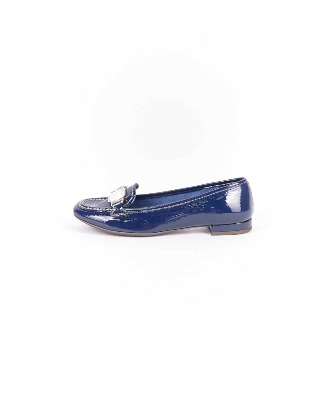 PRADA Синие лоферы из лакированной кожи, фото 6