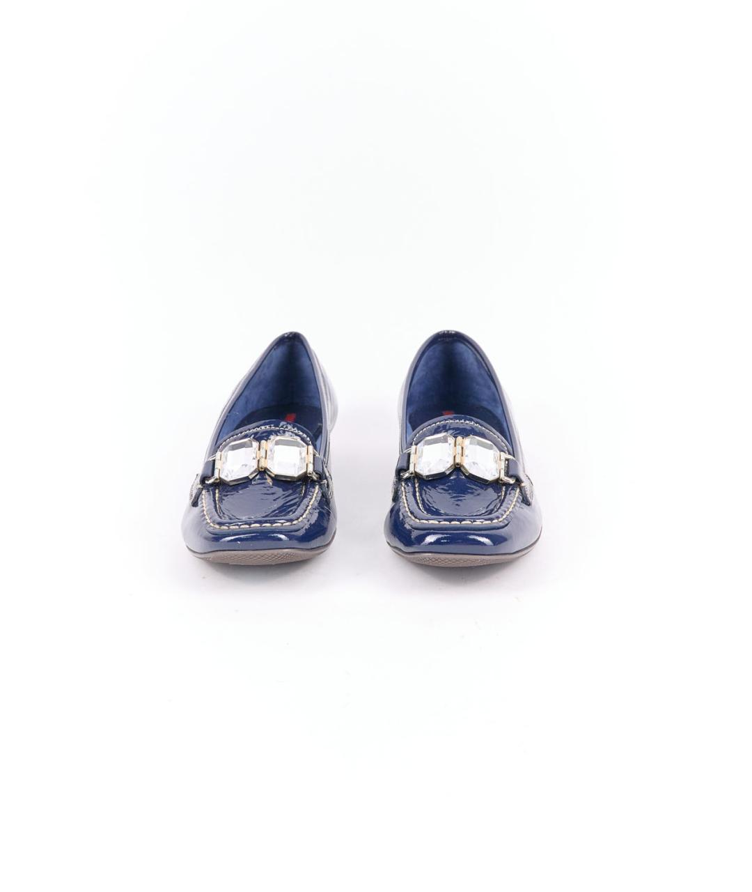 PRADA Синие лоферы из лакированной кожи, фото 3