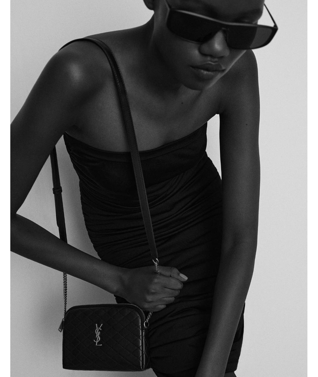 SAINT LAURENT Бежевая кожаная сумка через плечо, фото 2