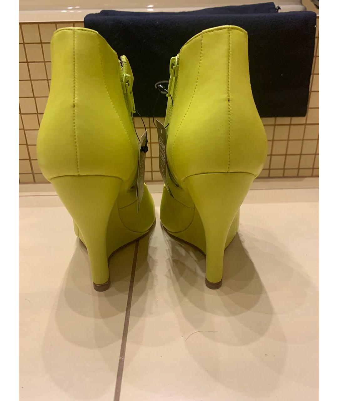 OSCAR DE LA RENTA Желтые кожаные босоножки, фото 4