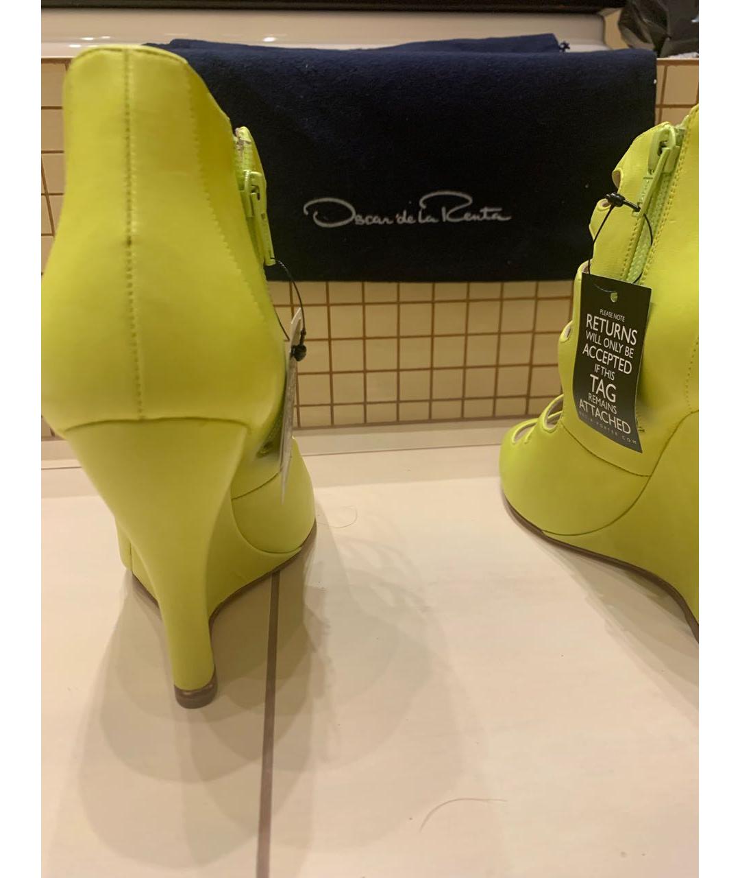 OSCAR DE LA RENTA Желтые кожаные босоножки, фото 6
