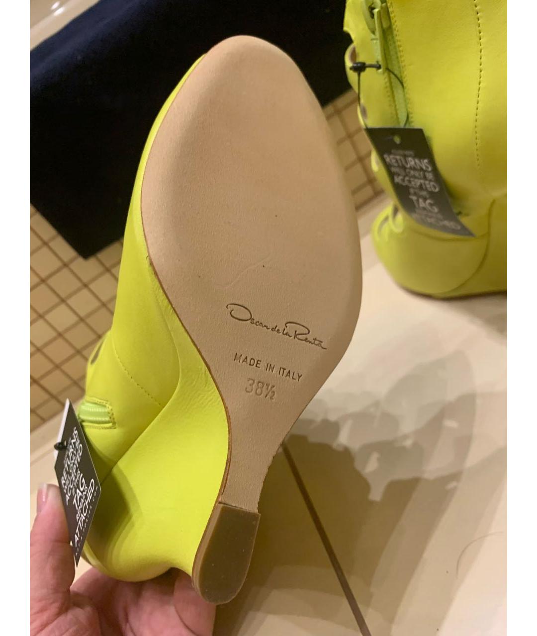 OSCAR DE LA RENTA Желтые кожаные босоножки, фото 7