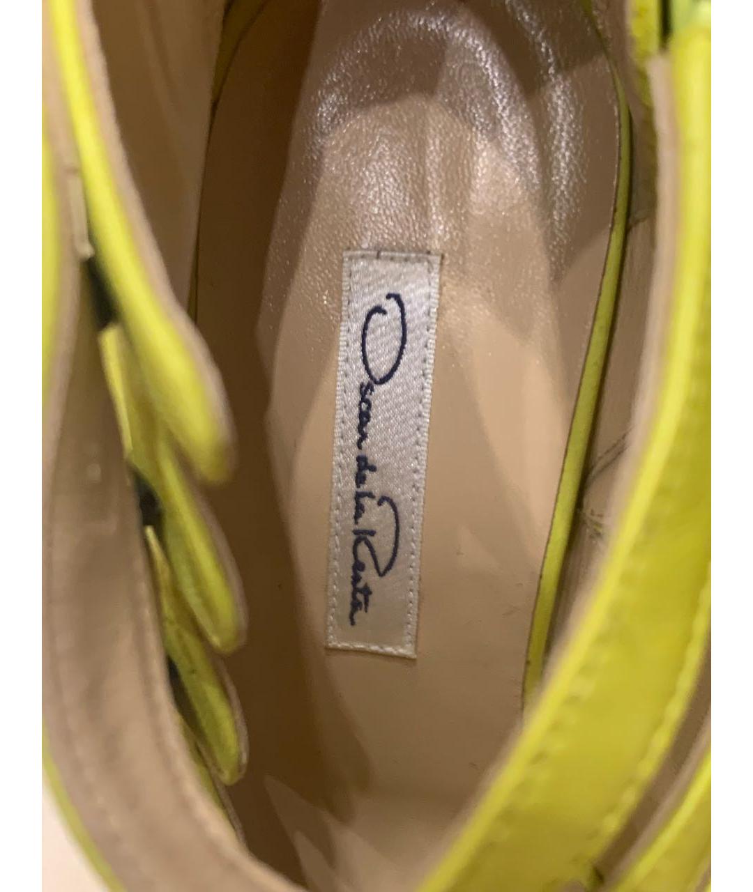 OSCAR DE LA RENTA Желтые кожаные босоножки, фото 3
