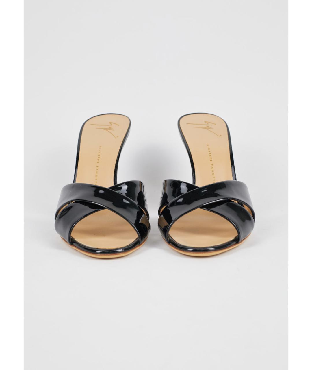 GIUSEPPE ZANOTTI DESIGN Черные мюли из лакированной кожи, фото 3