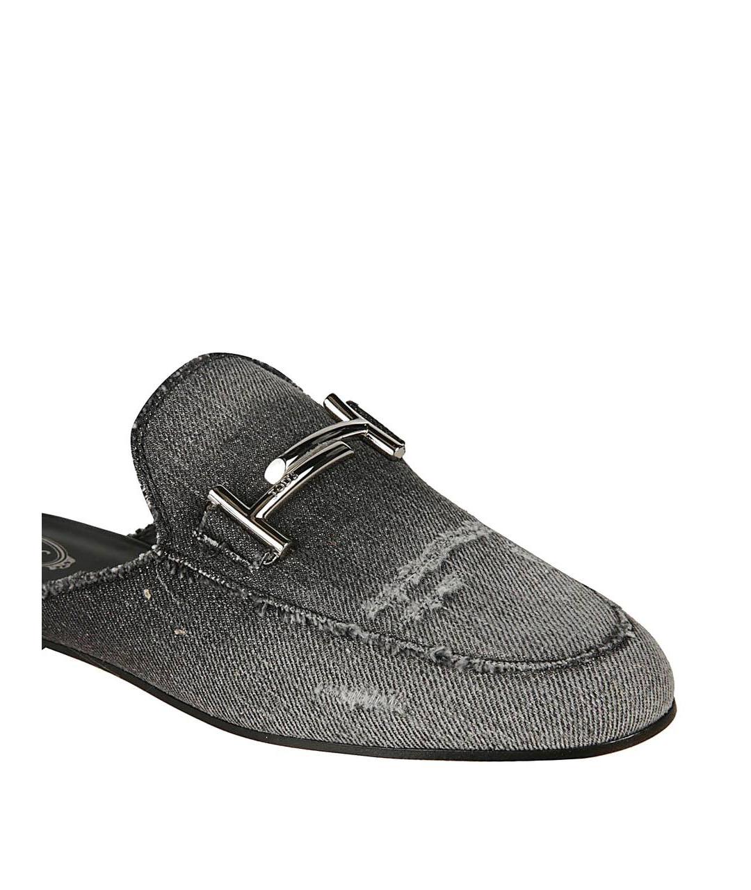 TOD'S Серые текстильные сабо, фото 3