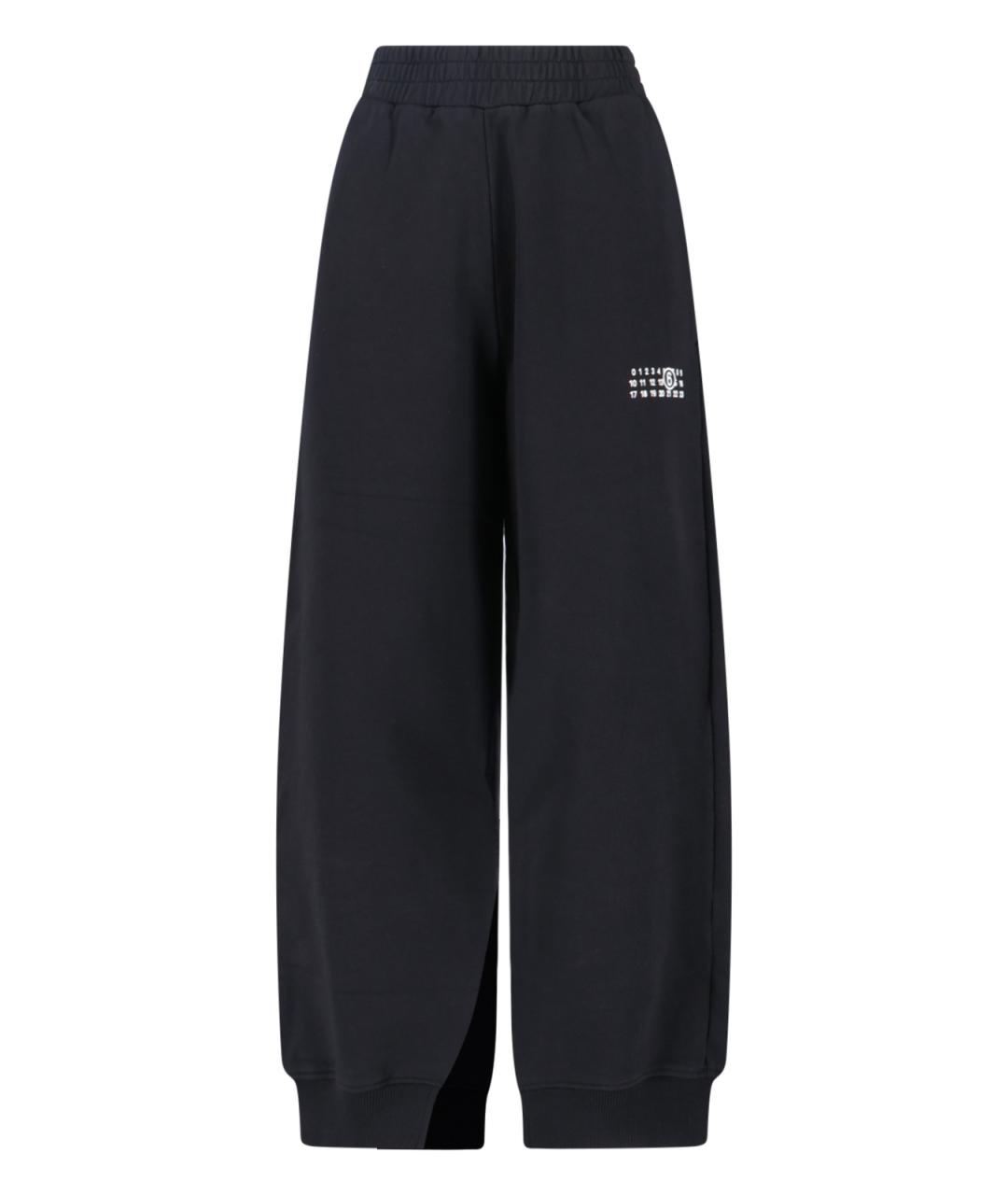 MM6 MAISON MARGIELA Черные хлопковые прямые брюки, фото 1