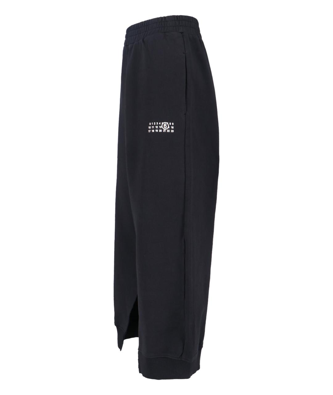MM6 MAISON MARGIELA Черные хлопковые прямые брюки, фото 3