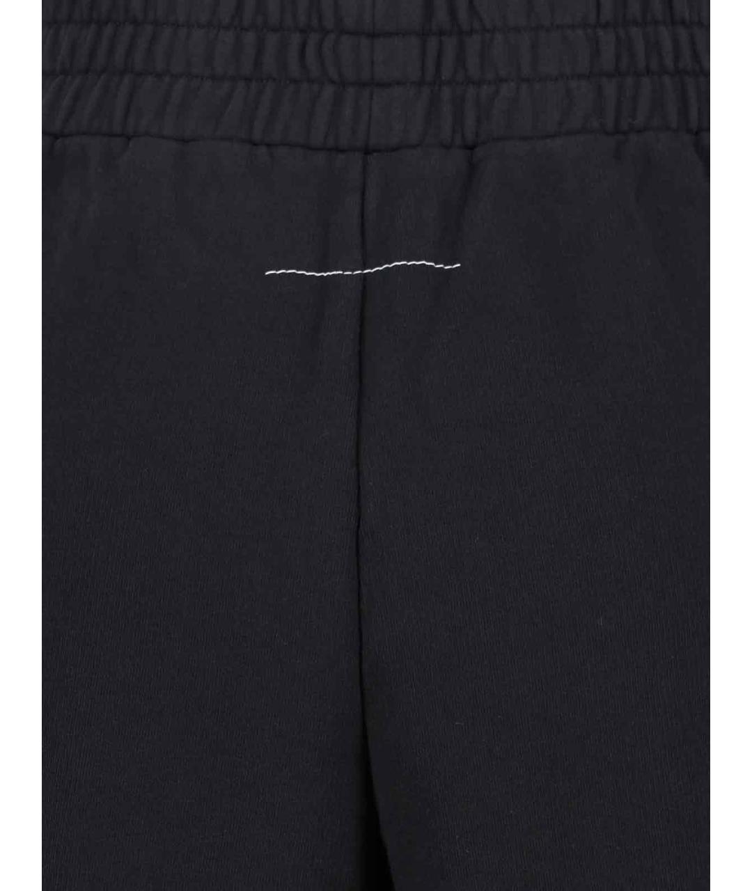MM6 MAISON MARGIELA Черные хлопковые прямые брюки, фото 4