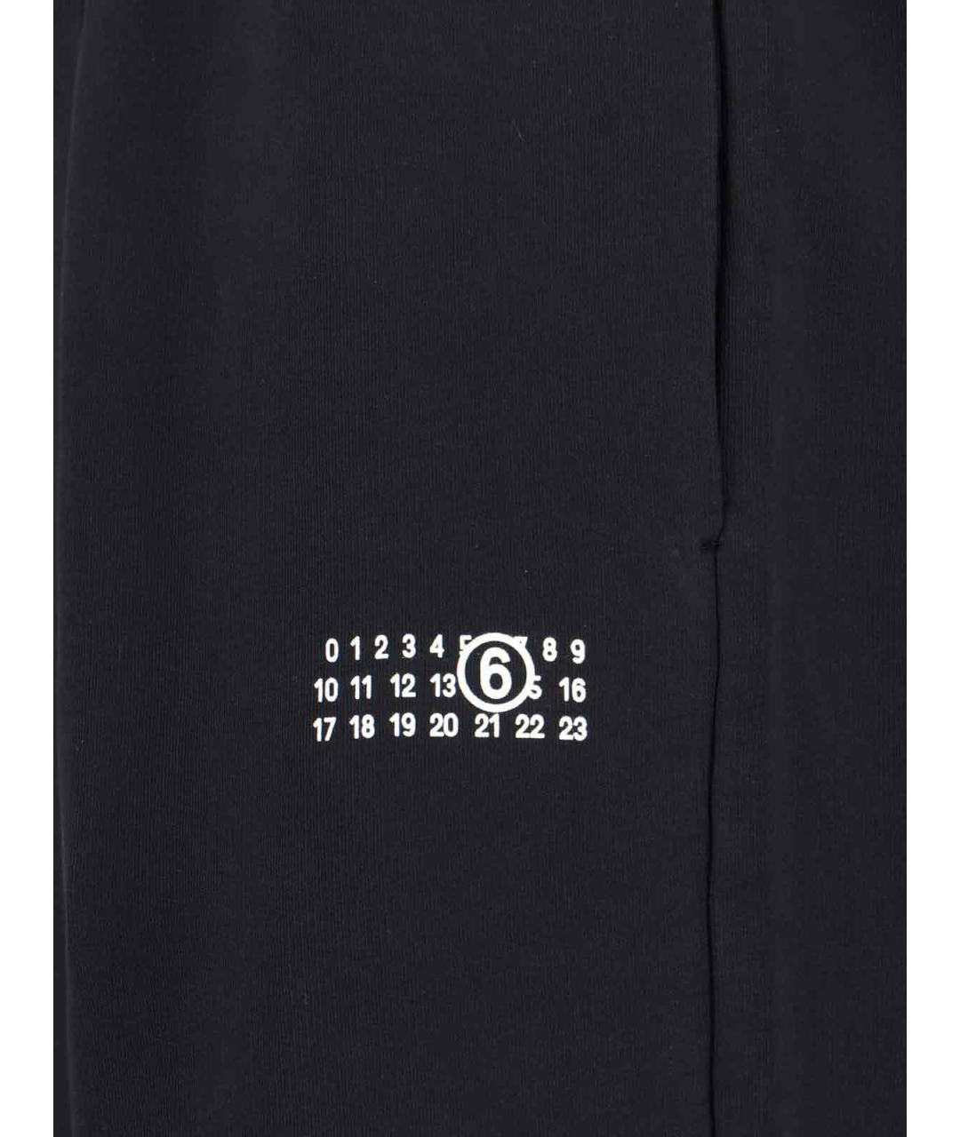 MM6 MAISON MARGIELA Черные хлопковые прямые брюки, фото 5