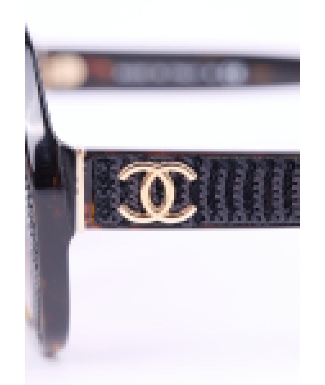 CHANEL Коричневые пластиковые солнцезащитные очки, фото 4