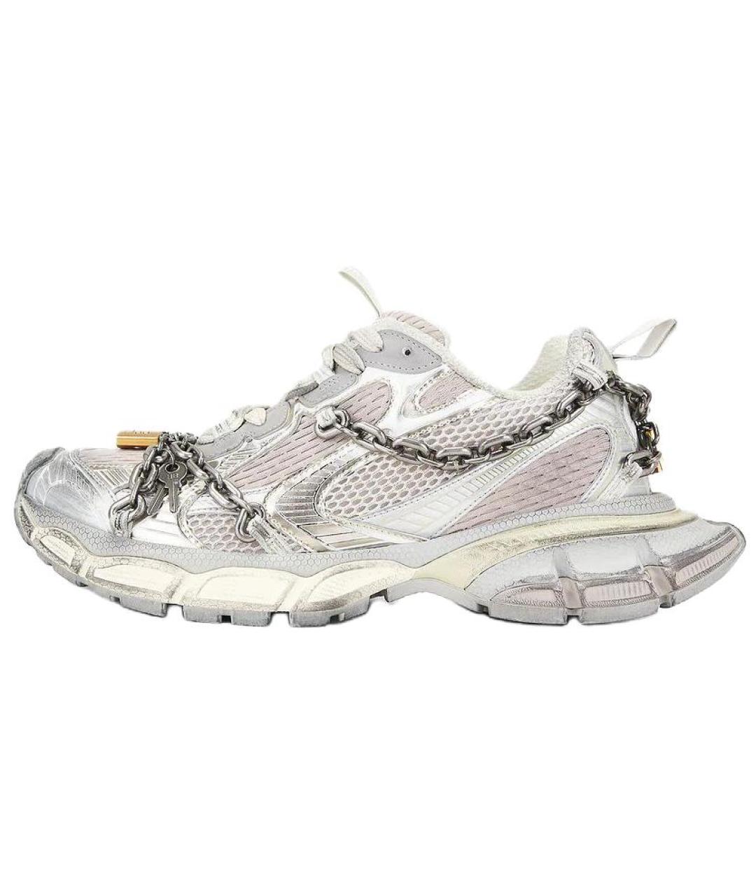 BALENCIAGA Серебряные низкие кроссовки / кеды, фото 4