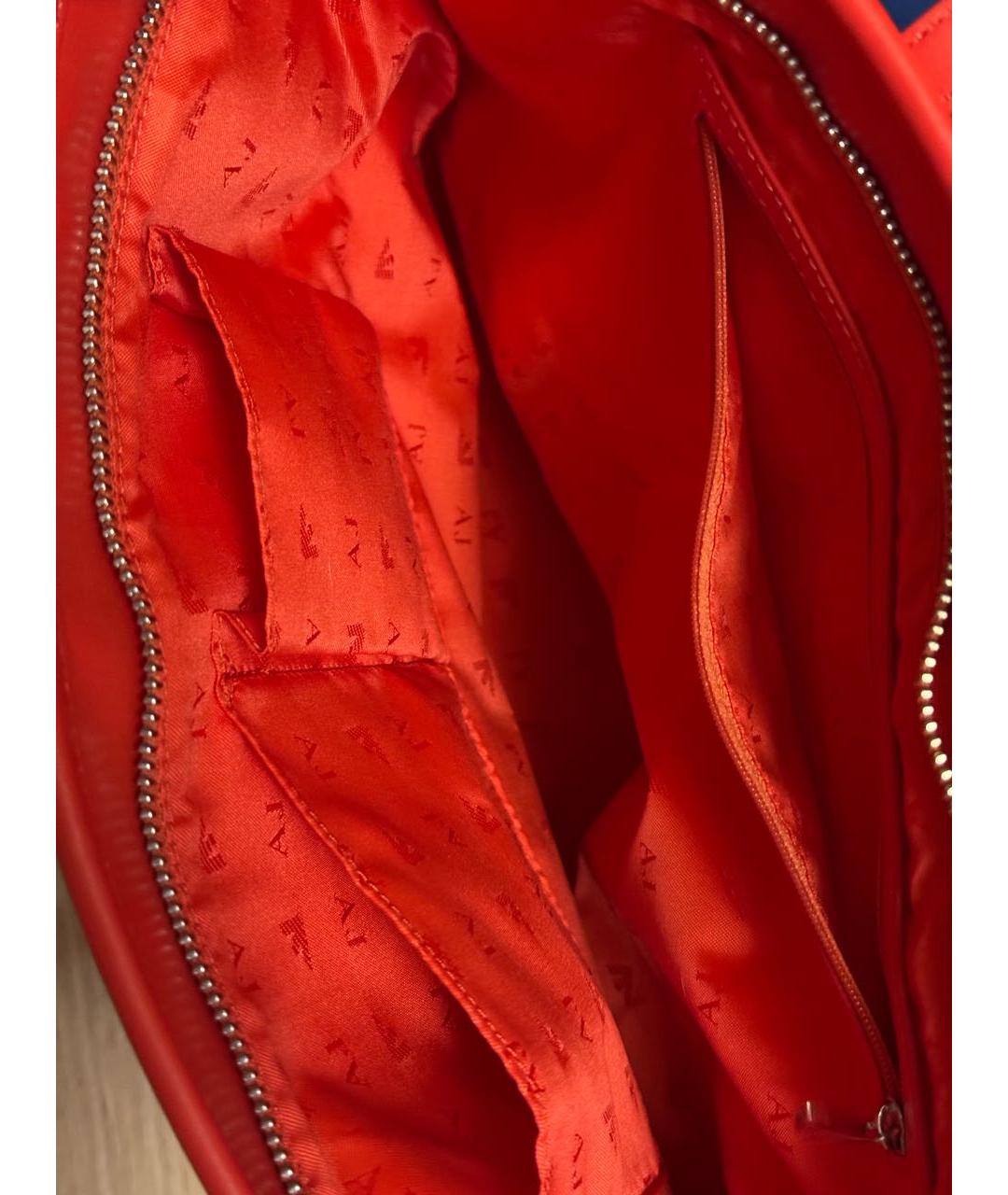 ARMANI JEANS Оранжевая пляжная сумка из искусственной кожи, фото 5