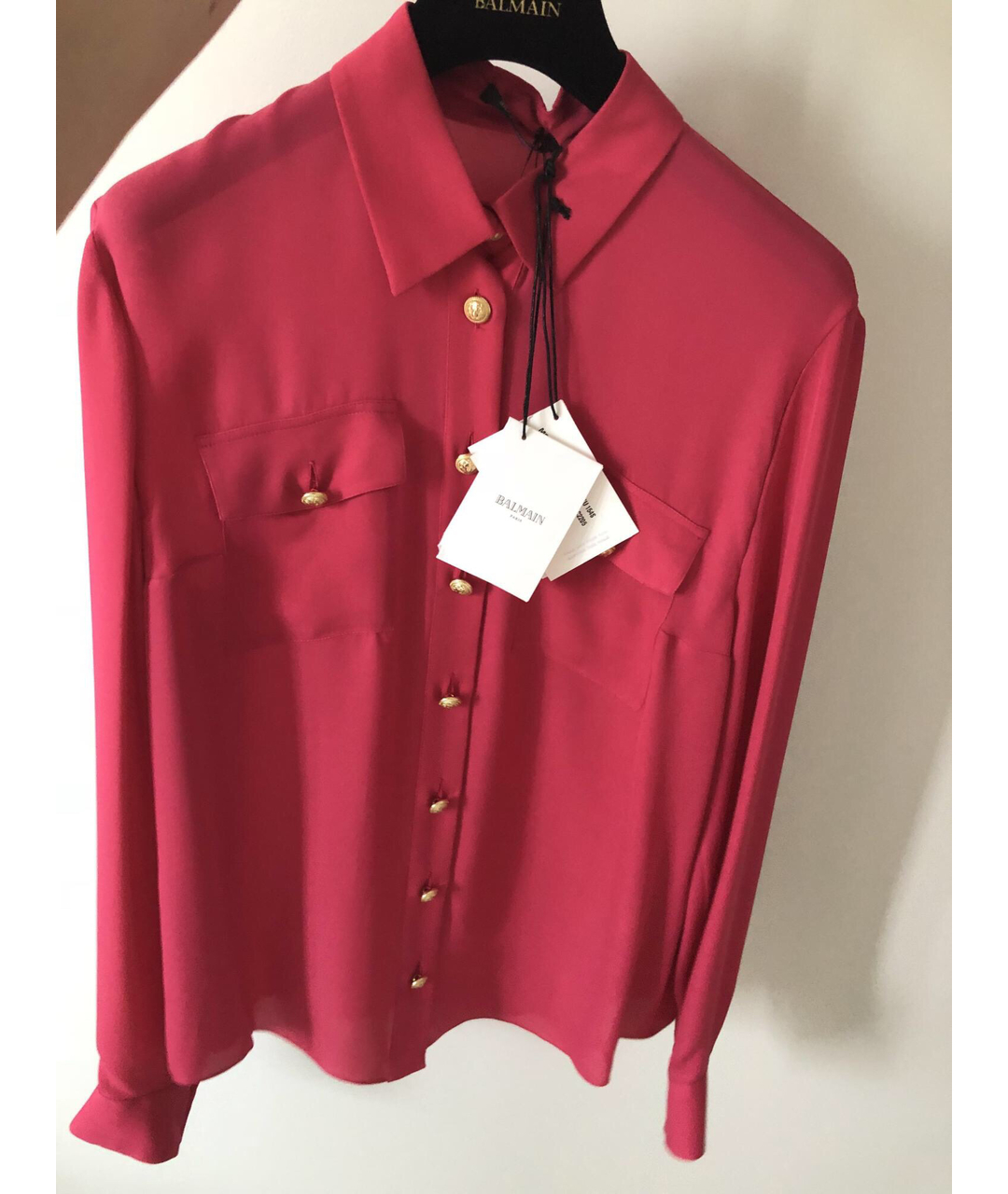 BALMAIN Розовая шелковая блузы, фото 5
