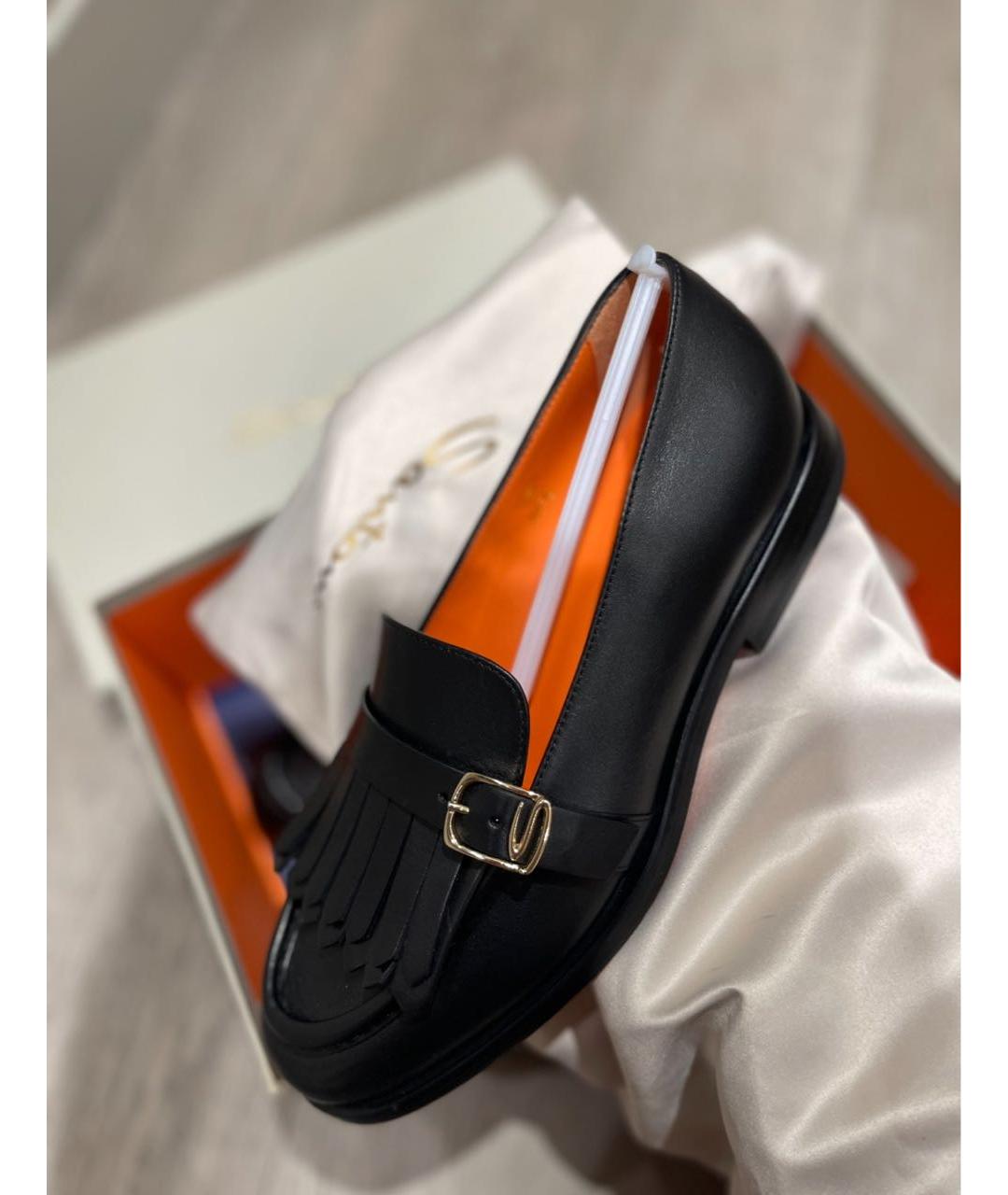 SANTONI Черные кожаные лоферы, фото 5