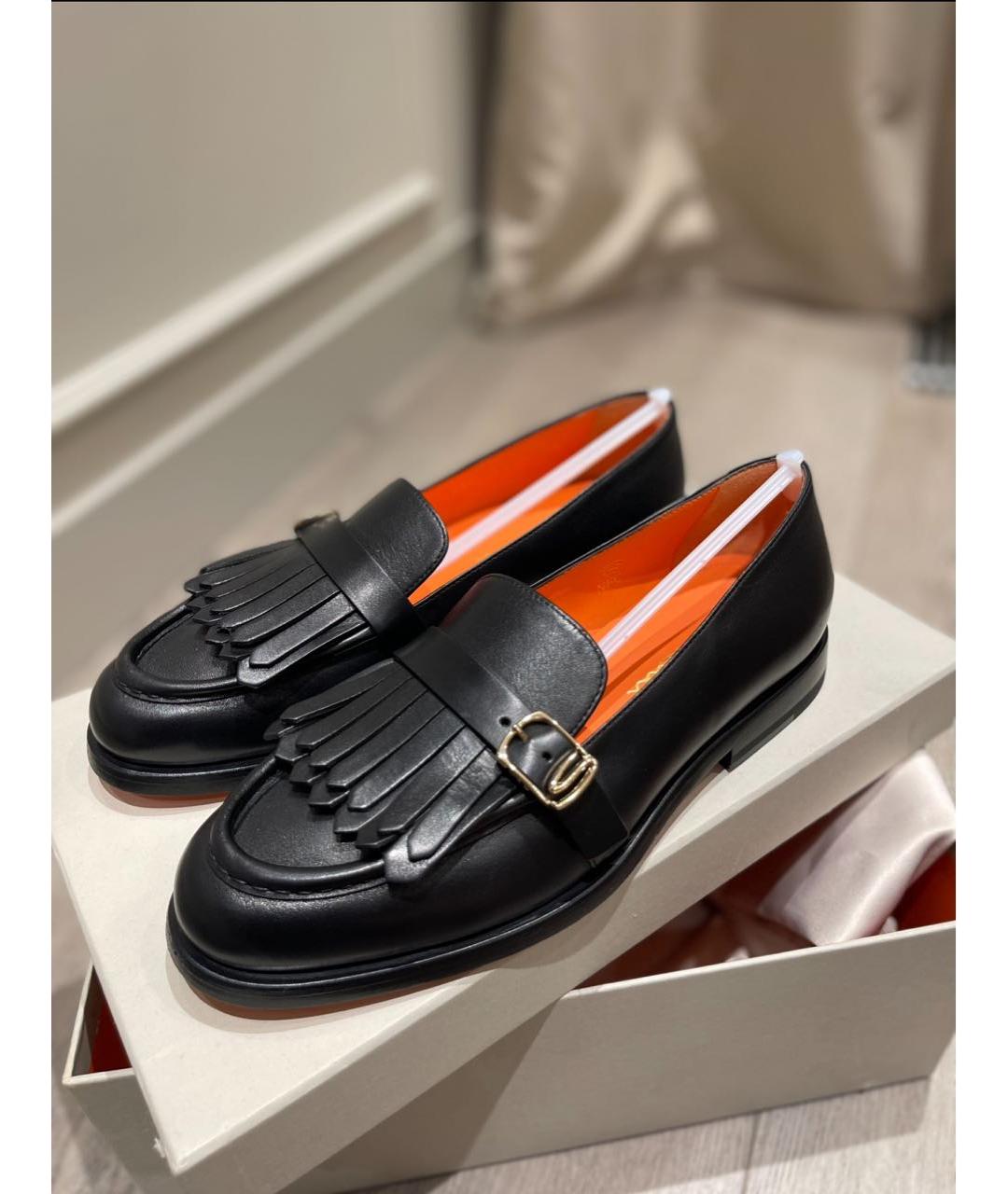 SANTONI Черные кожаные лоферы, фото 2