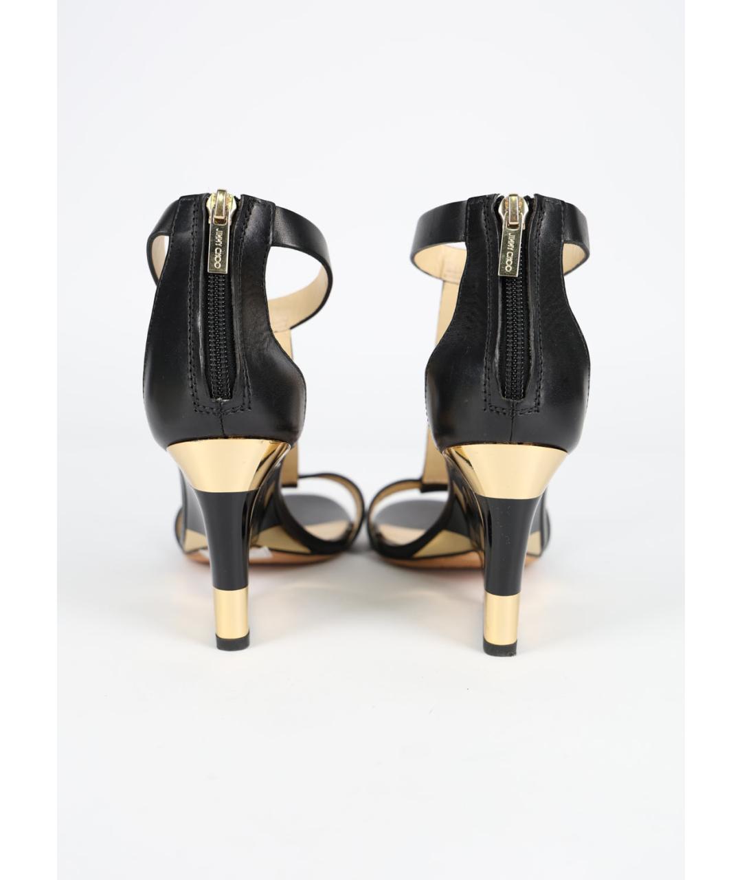 JIMMY CHOO Черные кожаные босоножки, фото 3