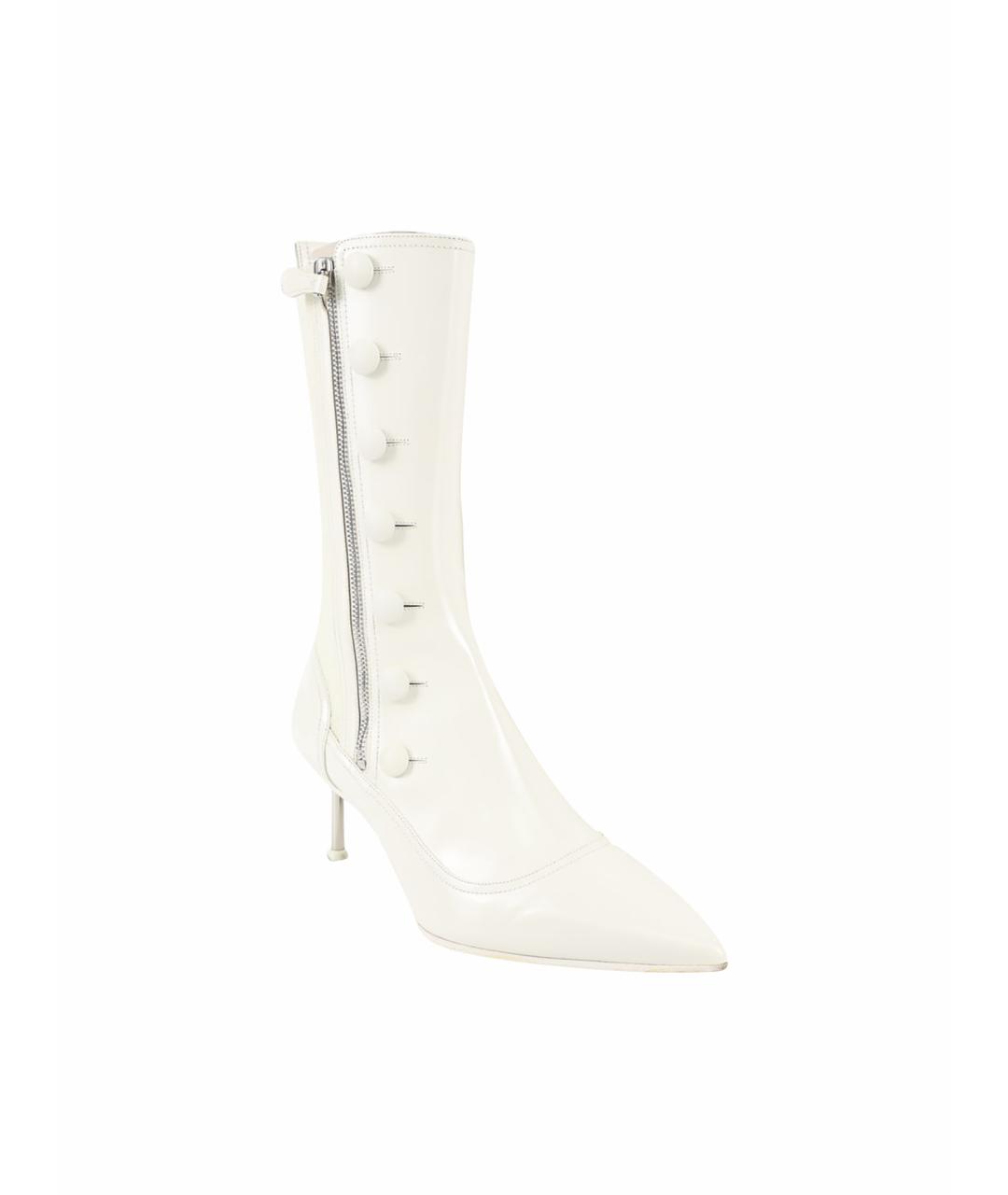 ALEXANDER MCQUEEN Белые кожаные ботильоны, фото 1