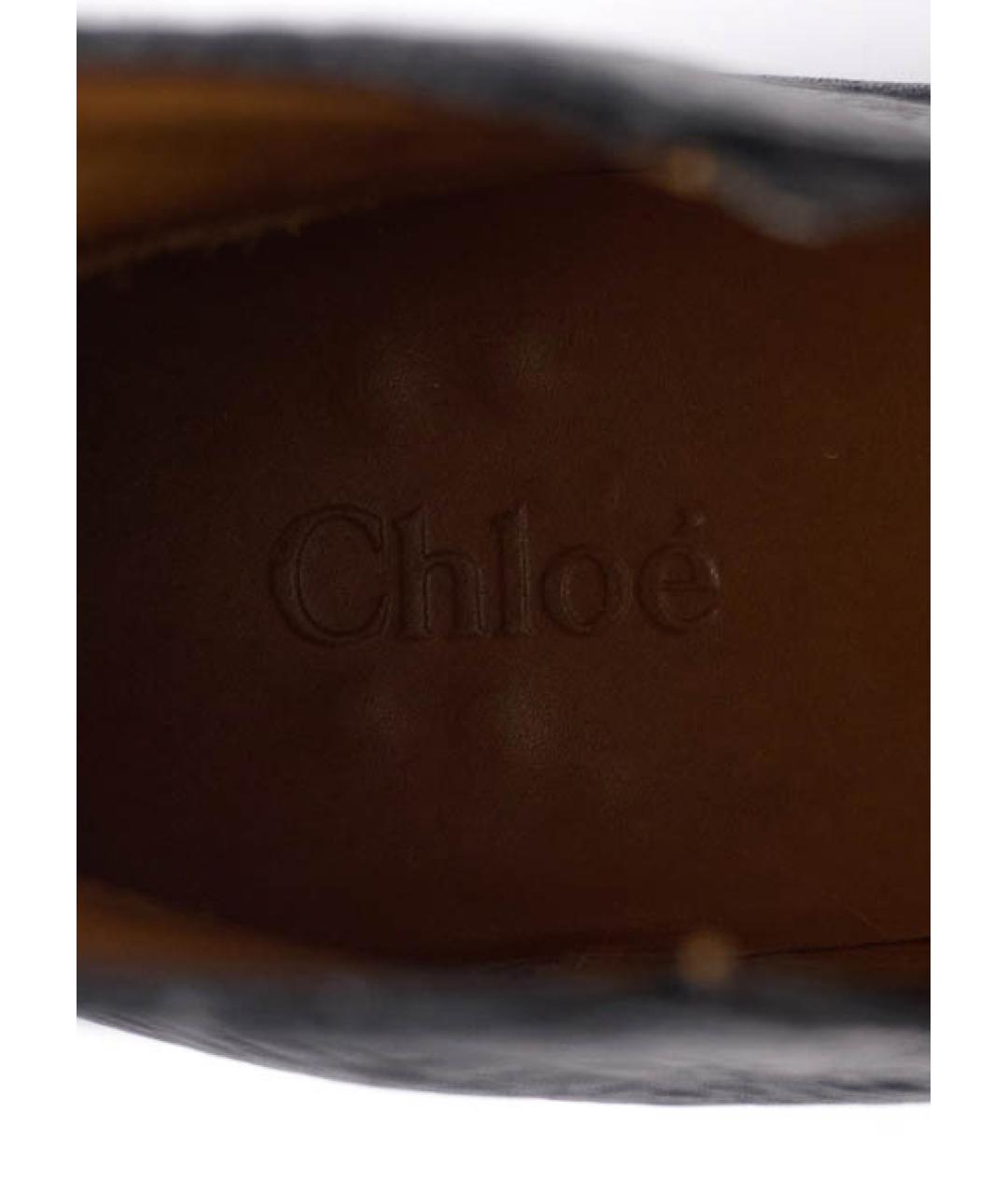 CHLOE Черные кожаные ботильоны, фото 5