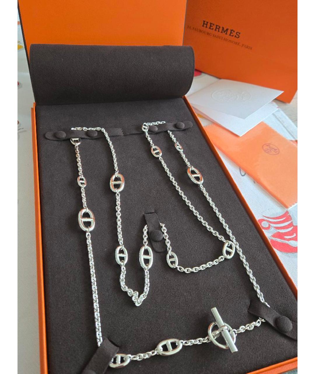 HERMES Серебряная серебряная цепочка, фото 2