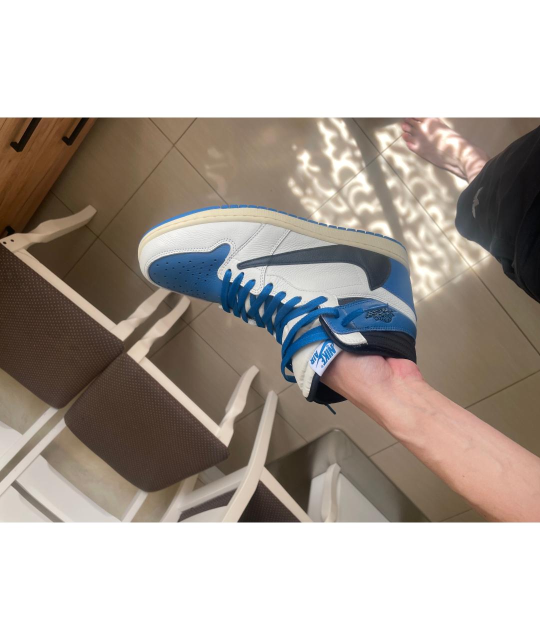 CACTUS JACK BY TRAVIS SCOTT Синие кожаные высокие кроссовки / кеды, фото 10
