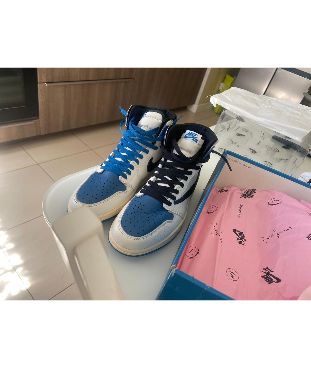 CACTUS JACK BY TRAVIS SCOTT Синие кожаные высокие кроссовки / кеды, фото 2