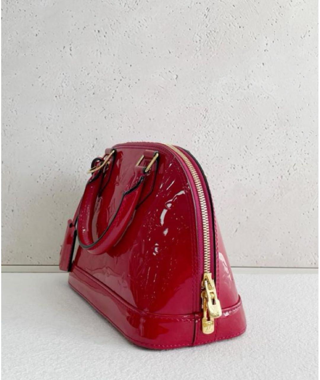 LOUIS VUITTON Красная сумка с короткими ручками из лакированной кожи, фото 2