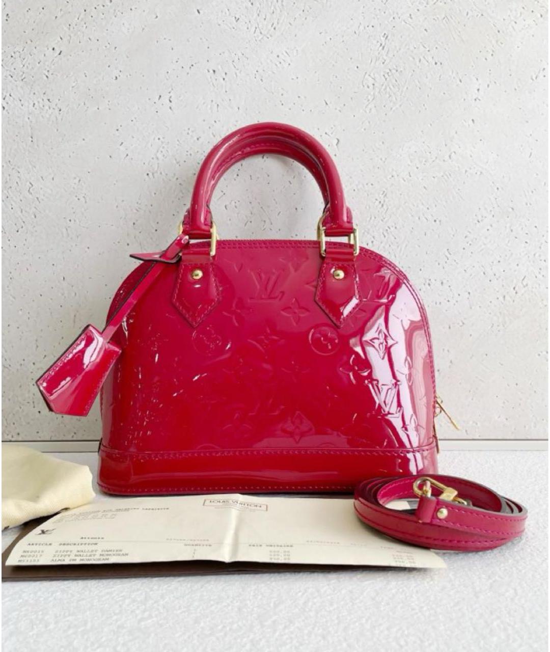 LOUIS VUITTON Красная сумка с короткими ручками из лакированной кожи, фото 3