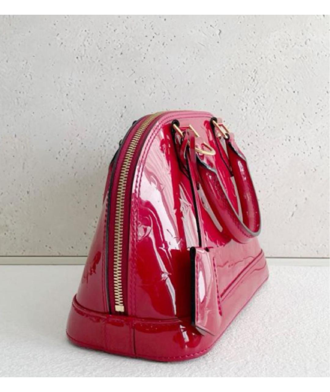 LOUIS VUITTON Красная сумка с короткими ручками из лакированной кожи, фото 4