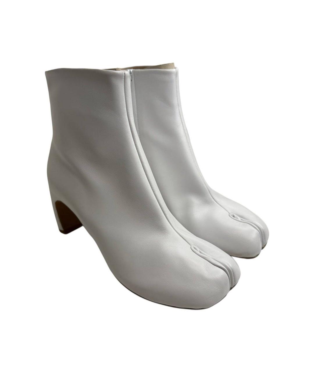 MAISON MARGIELA Белые кожаные ботильоны, фото 3