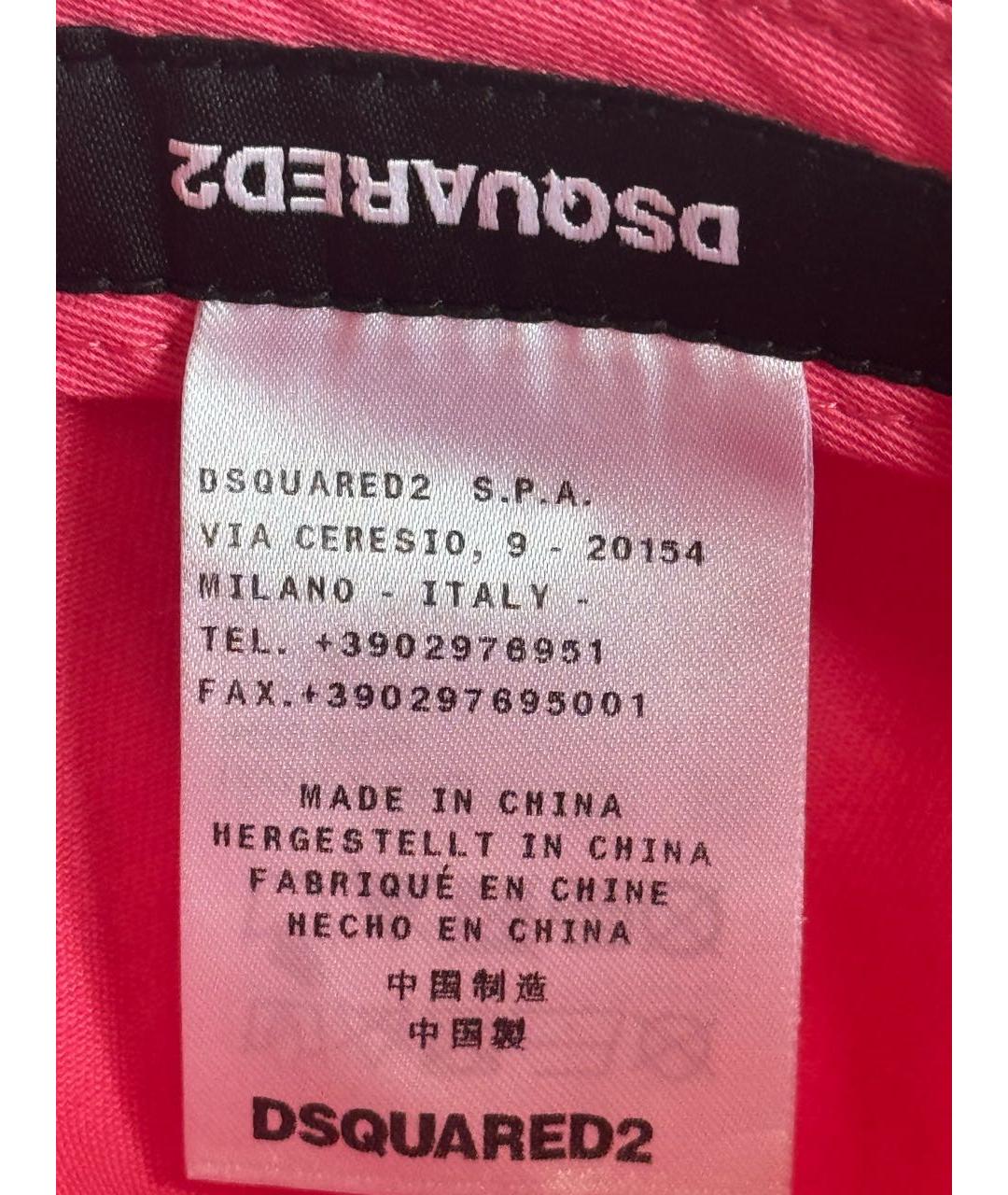 DSQUARED2 Розовая хлопковая кепка, фото 3