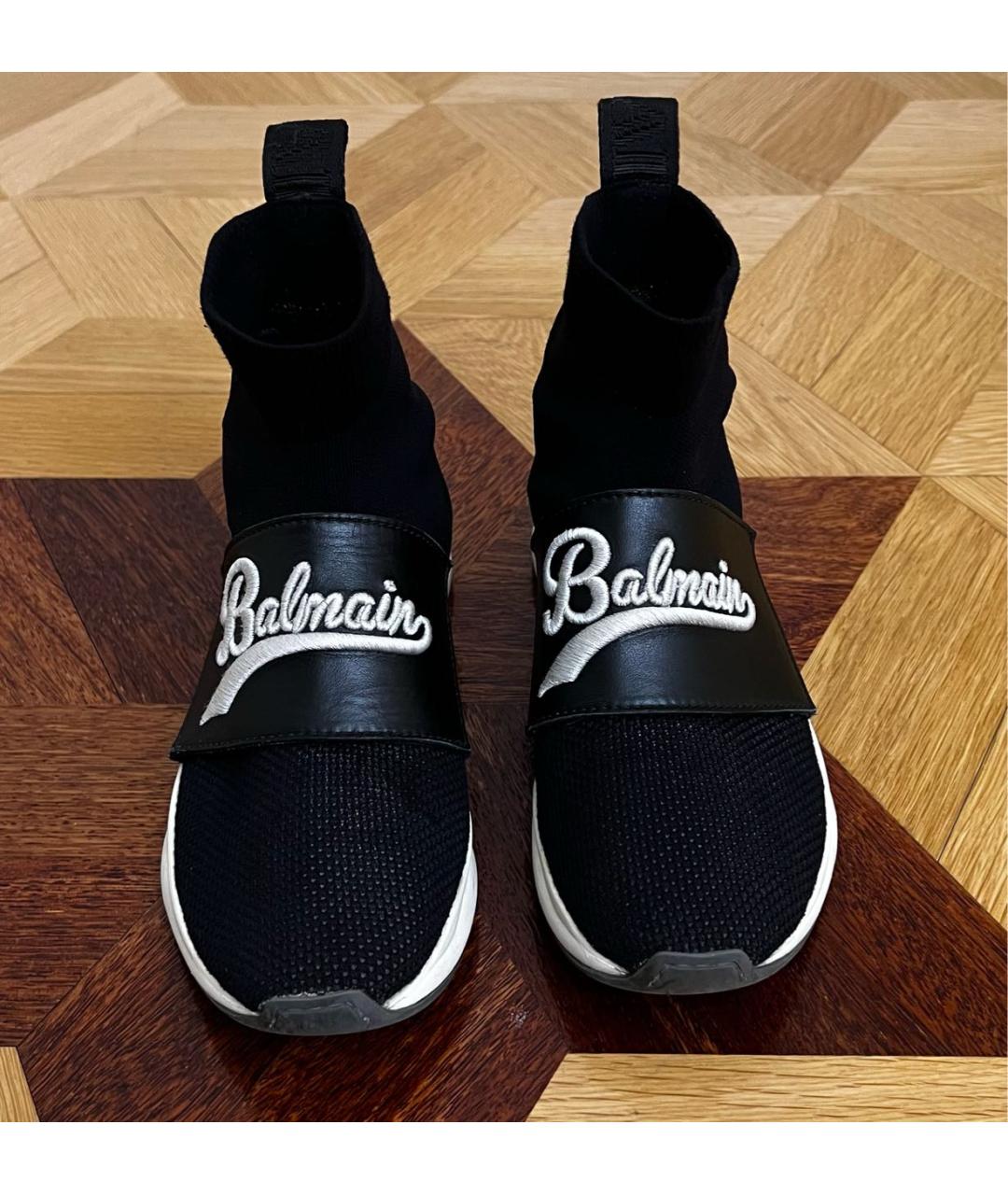 BALMAIN Черные текстильные кроссовки, фото 5