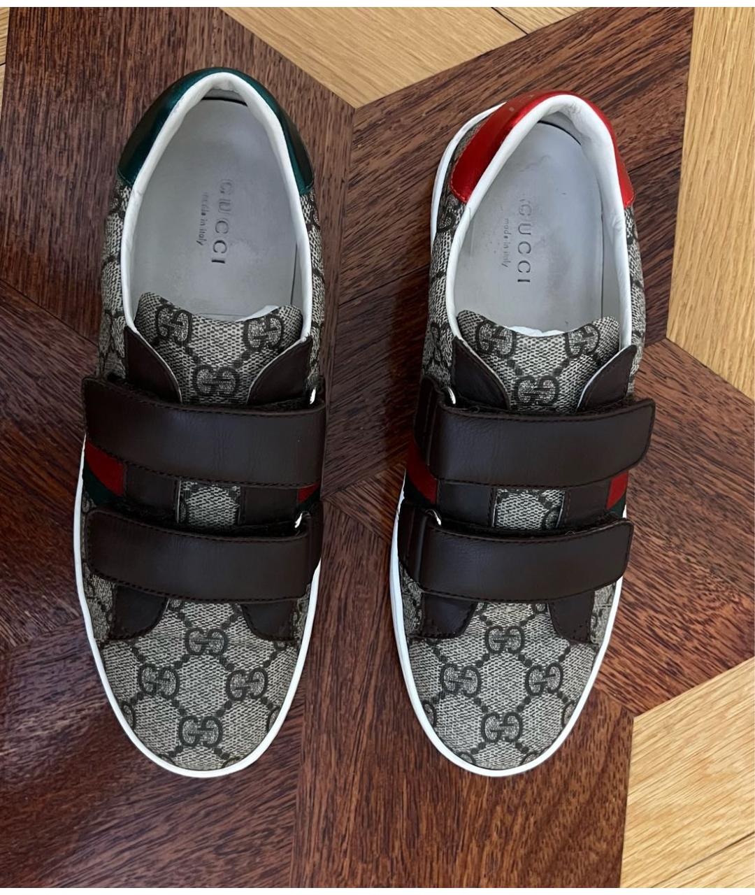 GUCCI KIDS Коричневые кеды, фото 3