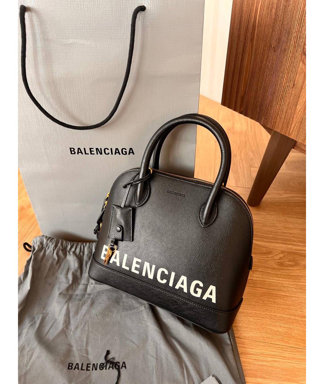 BALENCIAGA Черная кожаная сумка с короткими ручками, фото 4